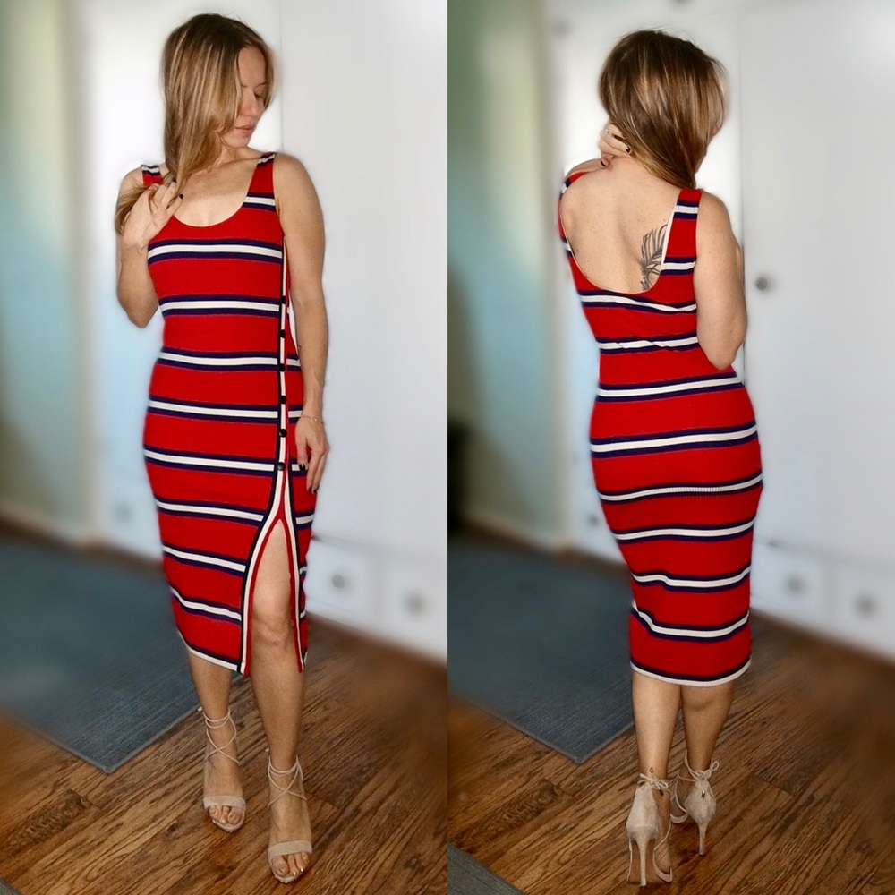 Body con rib knit dress